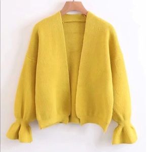 Yellow cardigan